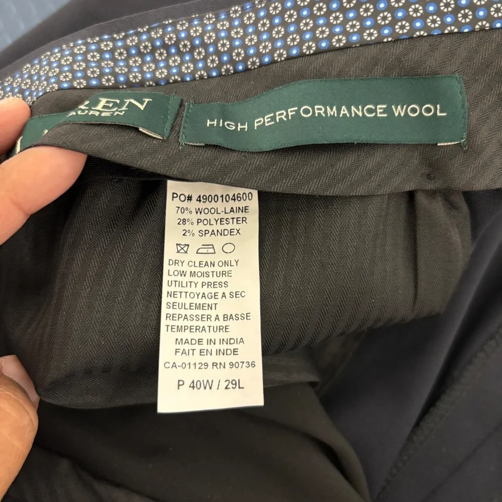 Lauren Ralph Lauren UltraFlex‎ High Performance Wool Dress Pants 40W 29L NWT